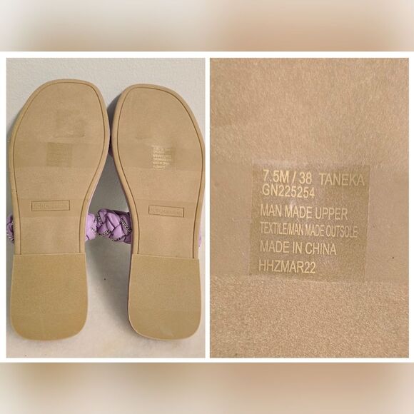 BCBGeneration Taneka Slide Sandal  With Chain Woven Links Size 7.5 in Lavender - Picture 7 of 8